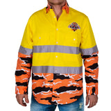 NRL Wests Tigers 'Camo' Hi-Vis Work Shirt - Ashtabula