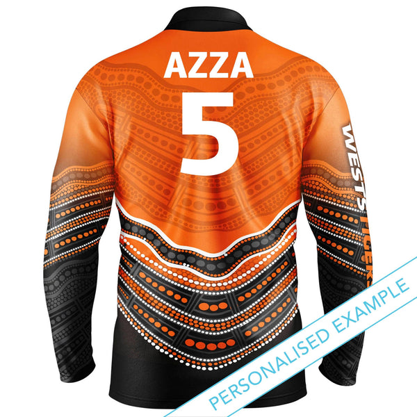 NRL Wests Tigers 'Jumping Barra' Fishing Shirt - Adult - Ashtabula