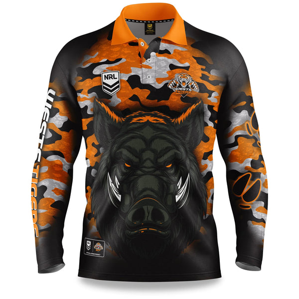 NRL Wests Tigers "Razorback" Outback Shirts - Adult - Ashtabula