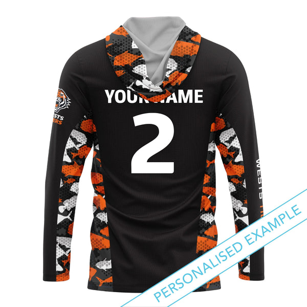 NRL Wests Tigers 'Reef Runner' Hooded Fishing Shirt - Adult - Ashtabula