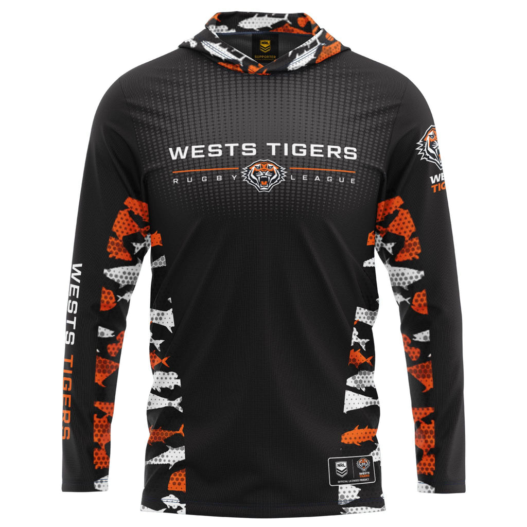 NRL Wests Tigers 'Reef Runner' Hooded Fishing Shirt - Youth