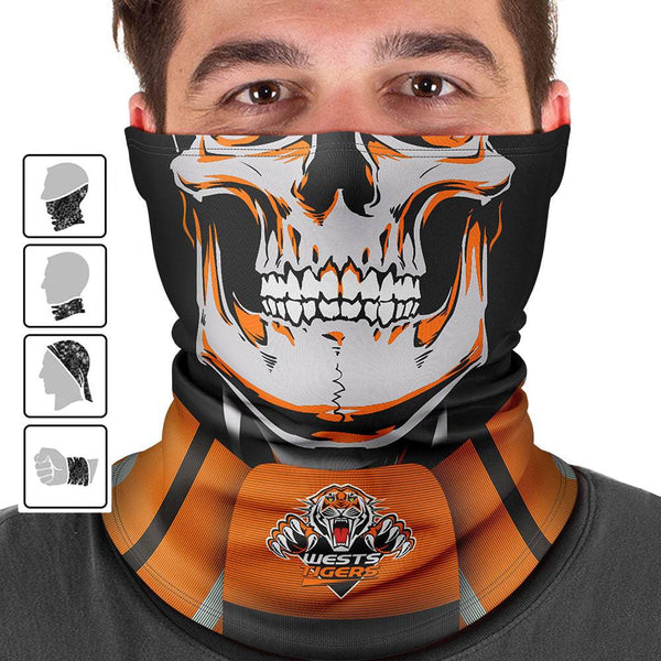NRL Wests Tigers "Skull-Face" Multi-Purpose Scarf - Ashtabula