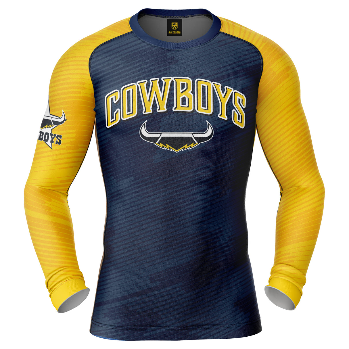 NRL Cowboys 'Barrel' Rash Vest  - Adult - Ashtabula