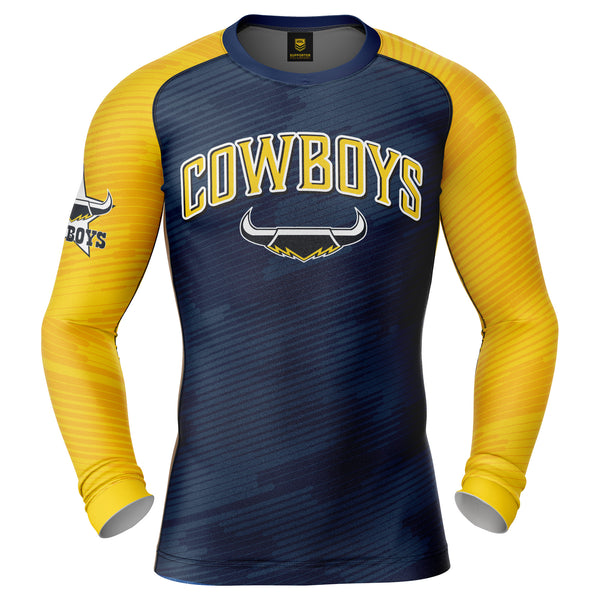 NRL Cowboys 'Barrel' Rash Vest  - Adult - Ashtabula