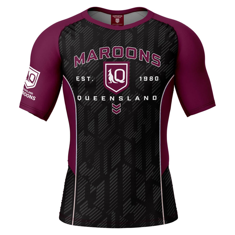 QLD Maroons 'Blocker' Rash Vest - Adult - Ashtabula