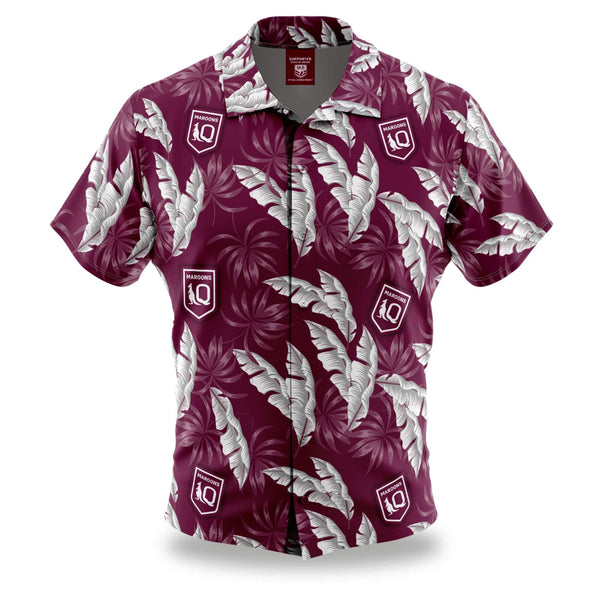 QLD Maroons 'Paradise' Hawaiian Shirt - Ashtabula