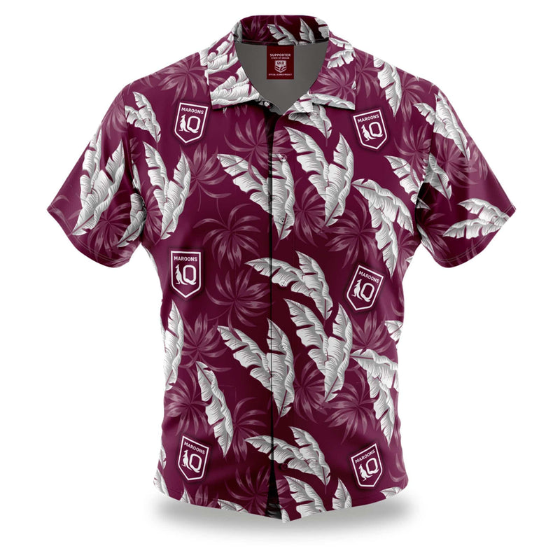 QLD Maroons 'Paradise' Hawaiian Shirt - Ashtabula