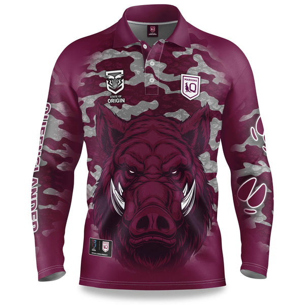 QLD Maroons "Razorback" Outback Shirts - Adult - Ashtabula