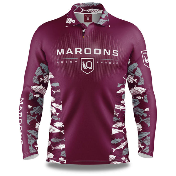 QLD Maroons 'Reef Runner' Fishing Shirt - Adult - Ashtabula