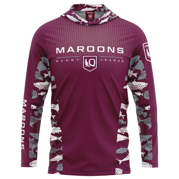 QLD Maroons 'Reef Runner' Hooded Fishing Shirt - Youth - Ashtabula