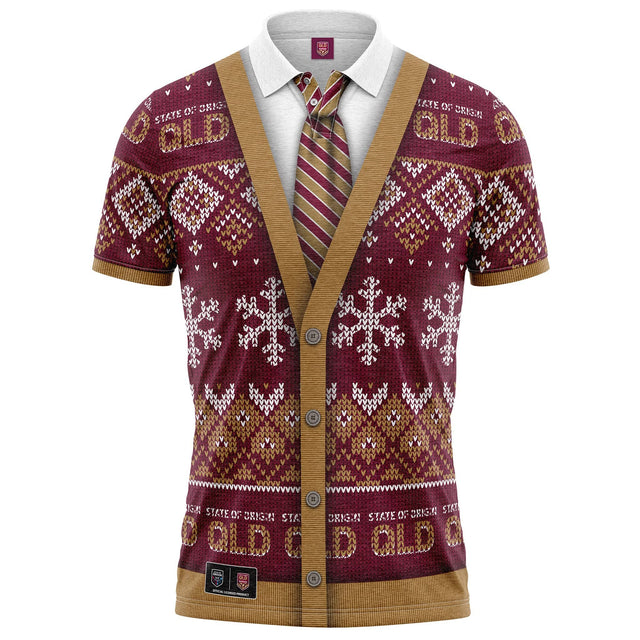 QLD Maroons XMAS Polo Shirt - Ashtabula