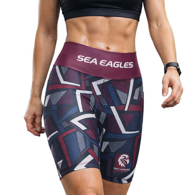 NRL Sea Eagles 'Voltra' Ladies Exercise Shorts - Ashtabula