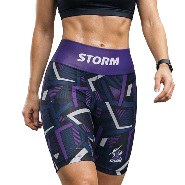 NRL Storm 'Voltra' Ladies Exercise Shorts - Ashtabula
