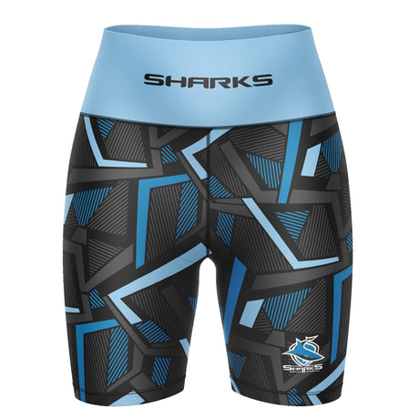 NRL Sharks 'Voltra' Ladies Exercise Shorts - Ashtabula
