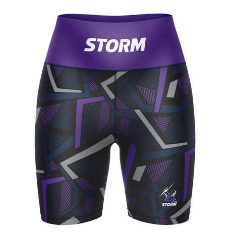 NRL Storm 'Voltra' Ladies Exercise Shorts - Ashtabula