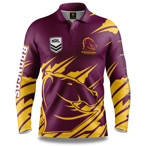 NRL Broncos 'Ignition' Fishing Shirt - Youth