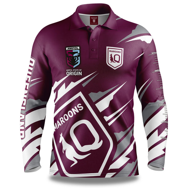 QLD Maroons 'Ignition' Fishing Shirt - Youth